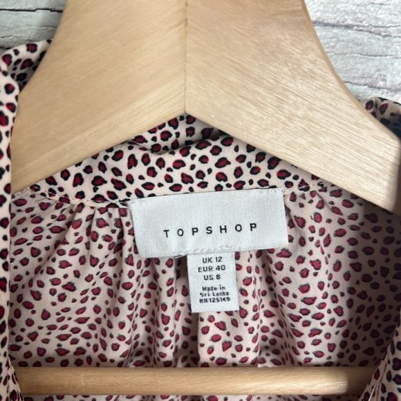 Topshop blouse size 8 button down red - Picture 5 of 9